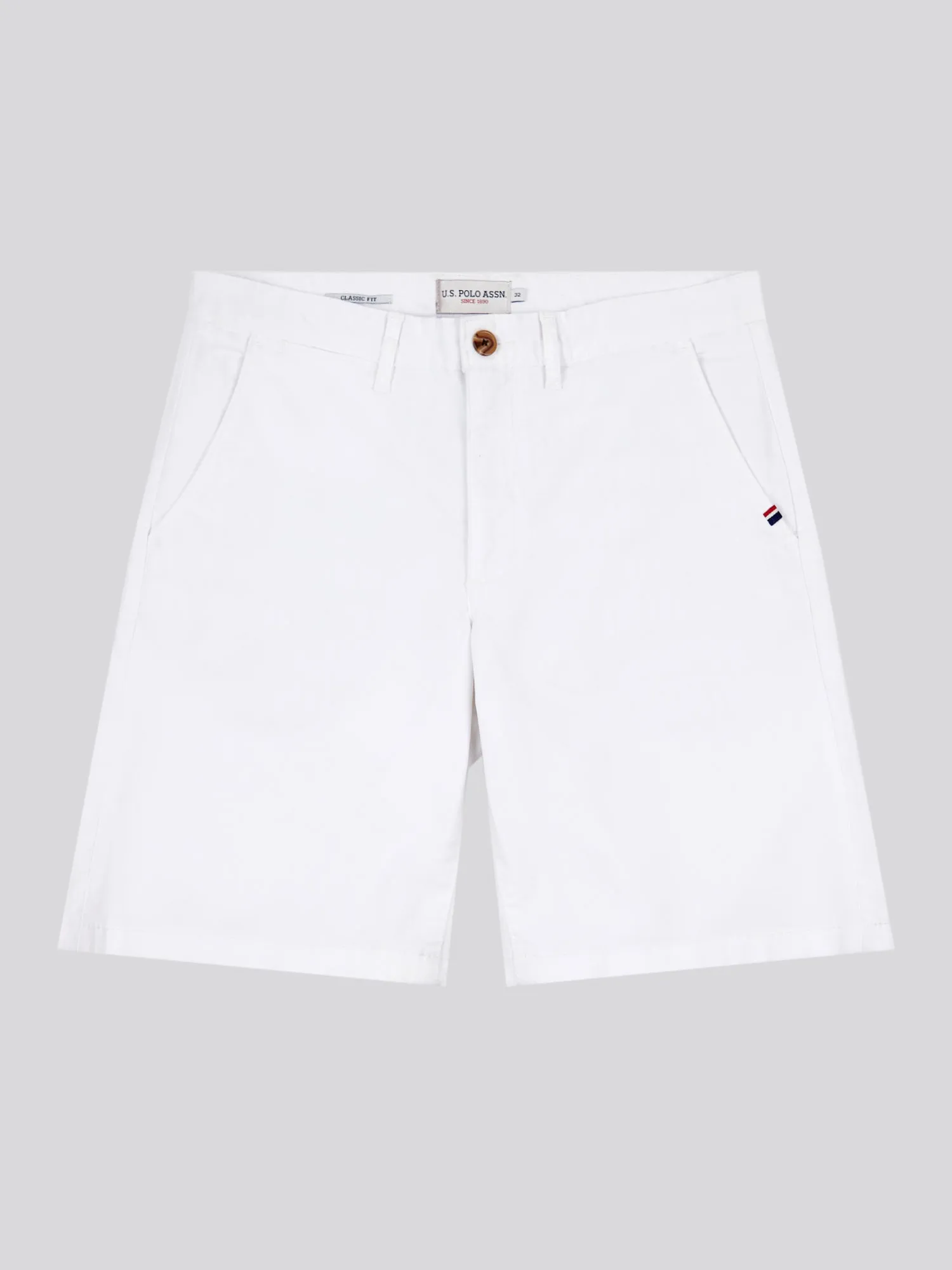 Mens Classic Chinos Shorts in Bright White